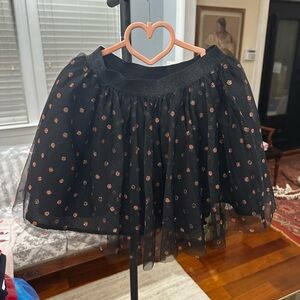 Catimini Black Tulle Skirt with Copper Dot Sparkle for Girls - Size: 6 years